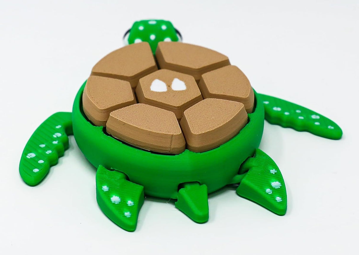 Fruit Turtle Fidget Clicker Keychain 3D Printed - Sensory Stress Relief Toy for Autism, ADHD, Anxiety, and Fidgeting (Apple Turtle)