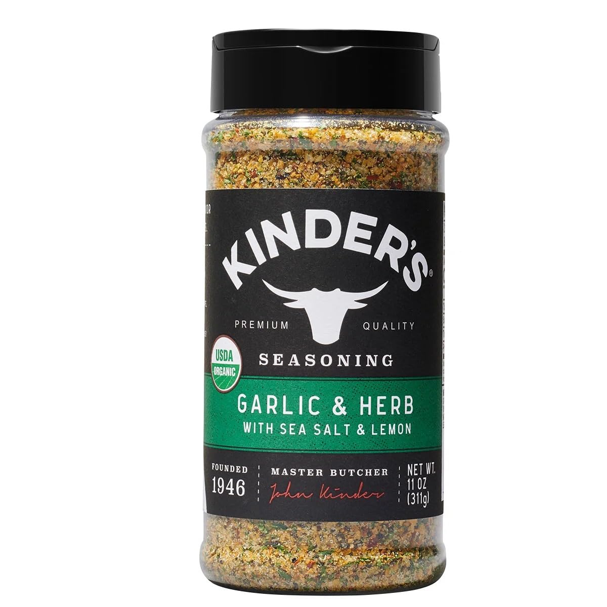 Kinder's Organic Garlic & Herb with Sea Salt & Lemon Seasoning, 11 Ounce