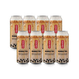 Pocas Bubble Tea with Tapioca Pearls, Brown Sugar (Pack of 8, 16.5 oz), Asian Drinks, Refreshing Milk Tea with Boba Pearls