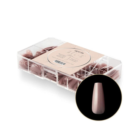 Apres Nail Neutrals Gel-X Mia Coffin Medium & Alex Natural Round Medium Box of Tips Bundle | Includes 300 Gel-X Tips | Premium Quality | 11 Sizes 00-9