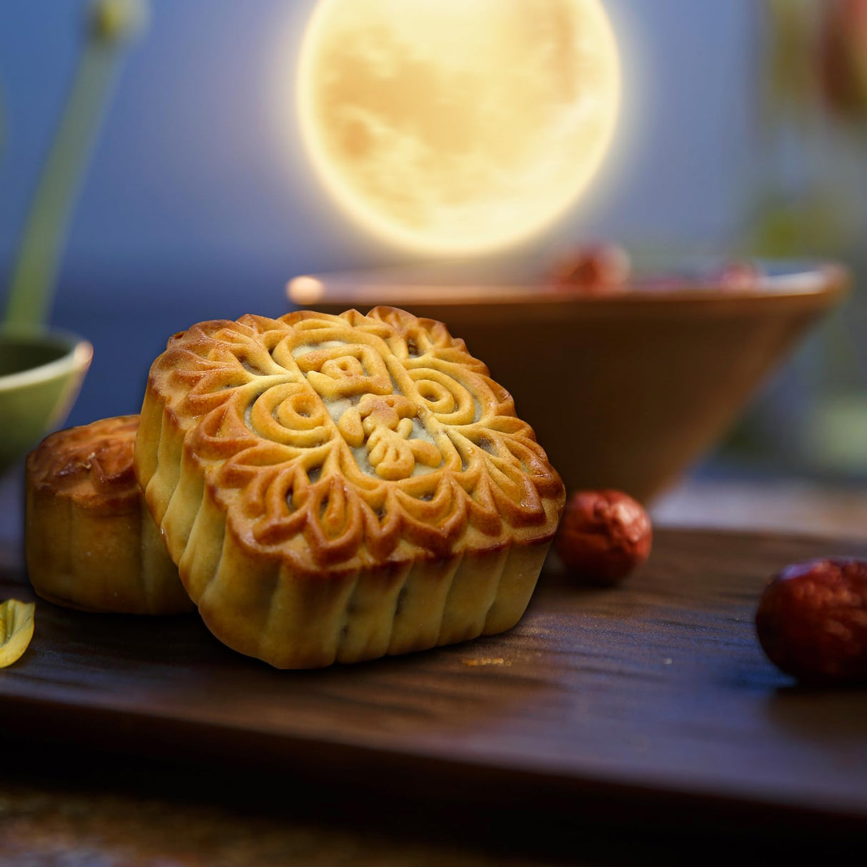 ONETANG Classics Cantonese Mooncake, 純正白蓮蓉月餅, 4 Pcs, White Lotus Paste Mooncakes, 2024 Mid-Autumn Festival, Family Gifts, Hui Jia 回家月餅, 21.16oz (150g*4pcs)