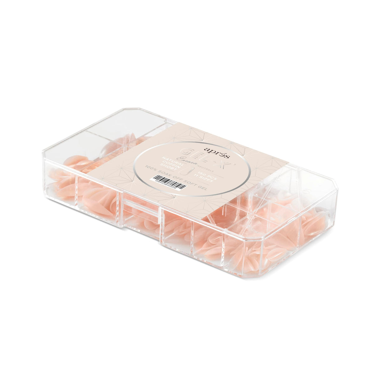 Apres Neutrals Gel-X Emma Box Of Nail Tips, 11 Sizes 00-9, Soft Gel Tip Box (150pcs) (Natural Almond Extra Short, 150)