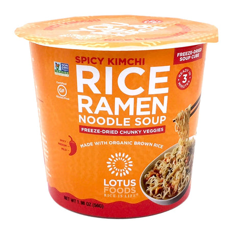 LOTUS FOODS Spicy Kimchi Rice Ramen Noodle Soup, 1.98 OZ