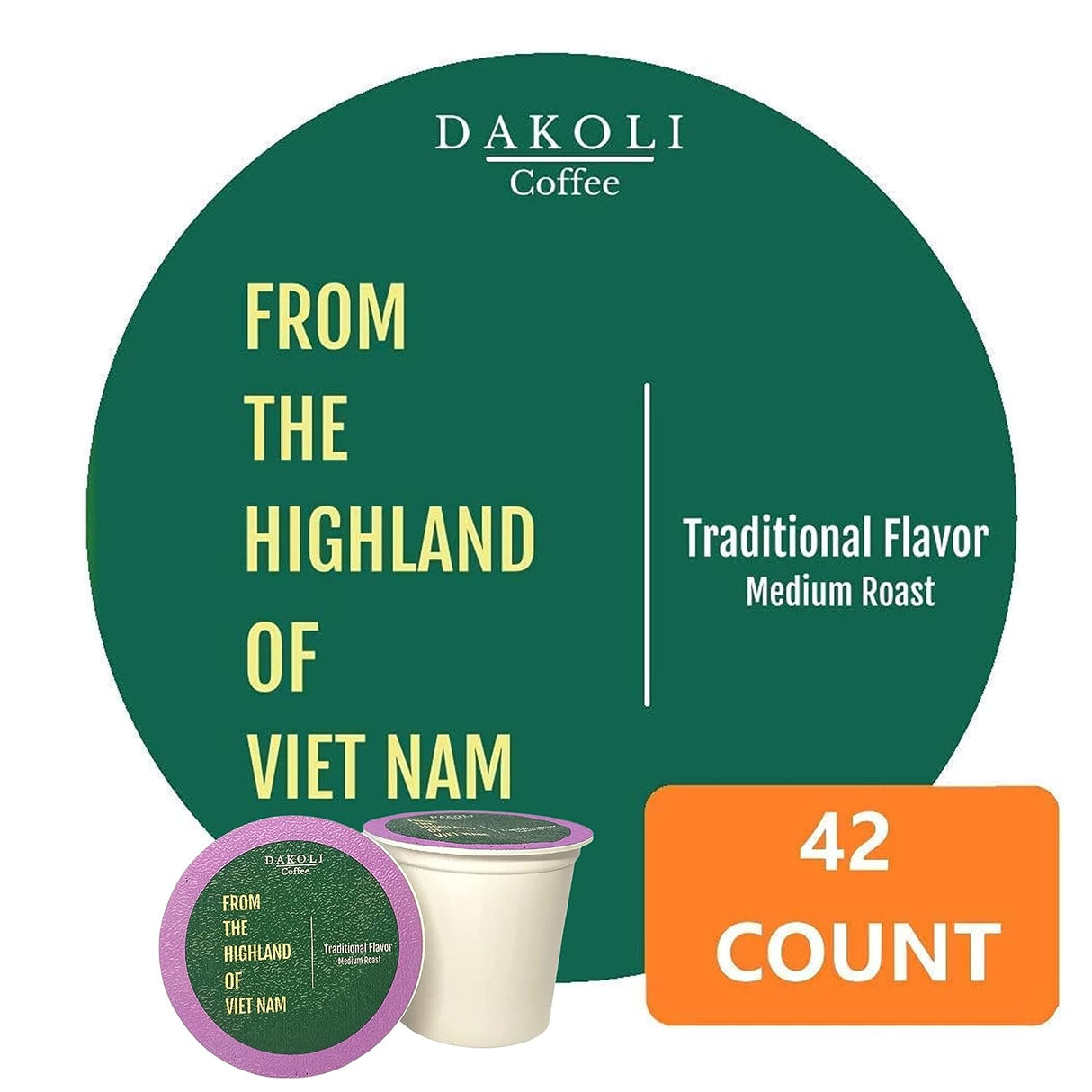 Dakoli S-Cup Coffee, Medium and Dark Roast, 100% Vietnamese Robusta Coffee