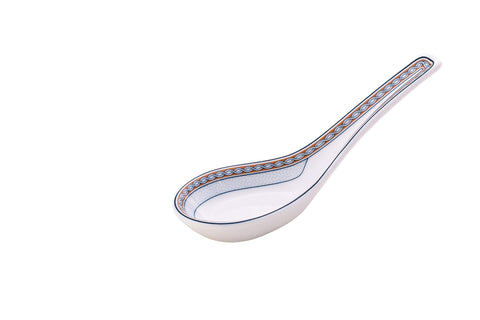 Nethan by MinhLong Premium Porcelain Ceramic Soup Spoon - 5.12 Inches (6, Four Precious)