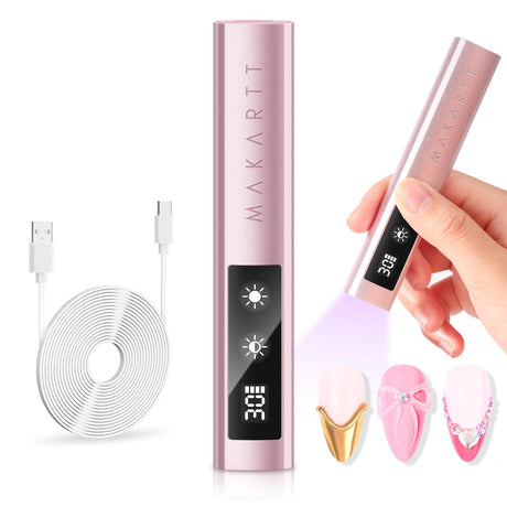 Makartt UV Nail Lamp: Mini UV Light for Gel Nails Polish Luminoza 30W Rechargeable LED Nail Light Nail Dryer with 4 Timers & Auto Sensor, Fast Curing Goosenecks Lamp for Home DIY Manicure