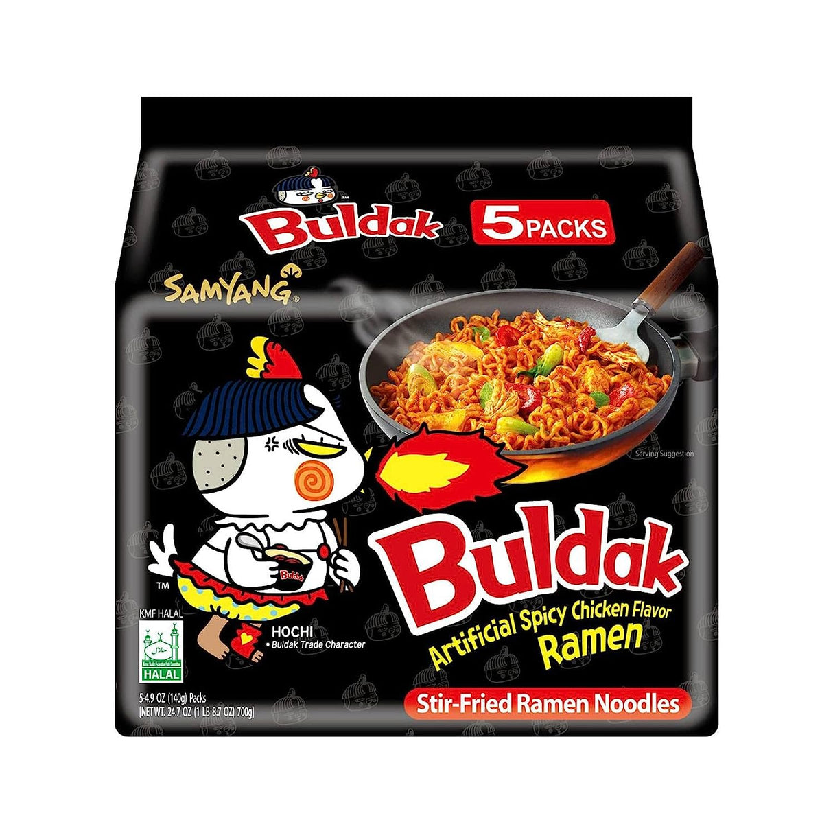 Samyang Buldak Hot Spicy Chicken Ramen Noodle Korean Stir- 4.94 OZ (140g)