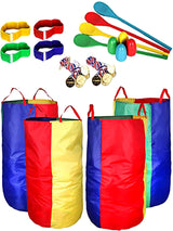 ToysOpoly Outdoor Games Potato Sack Race Bags for Kids Adults, Egg Spoon Relay Race, Bands, Birthday Party Field Day Family Reunion Easter