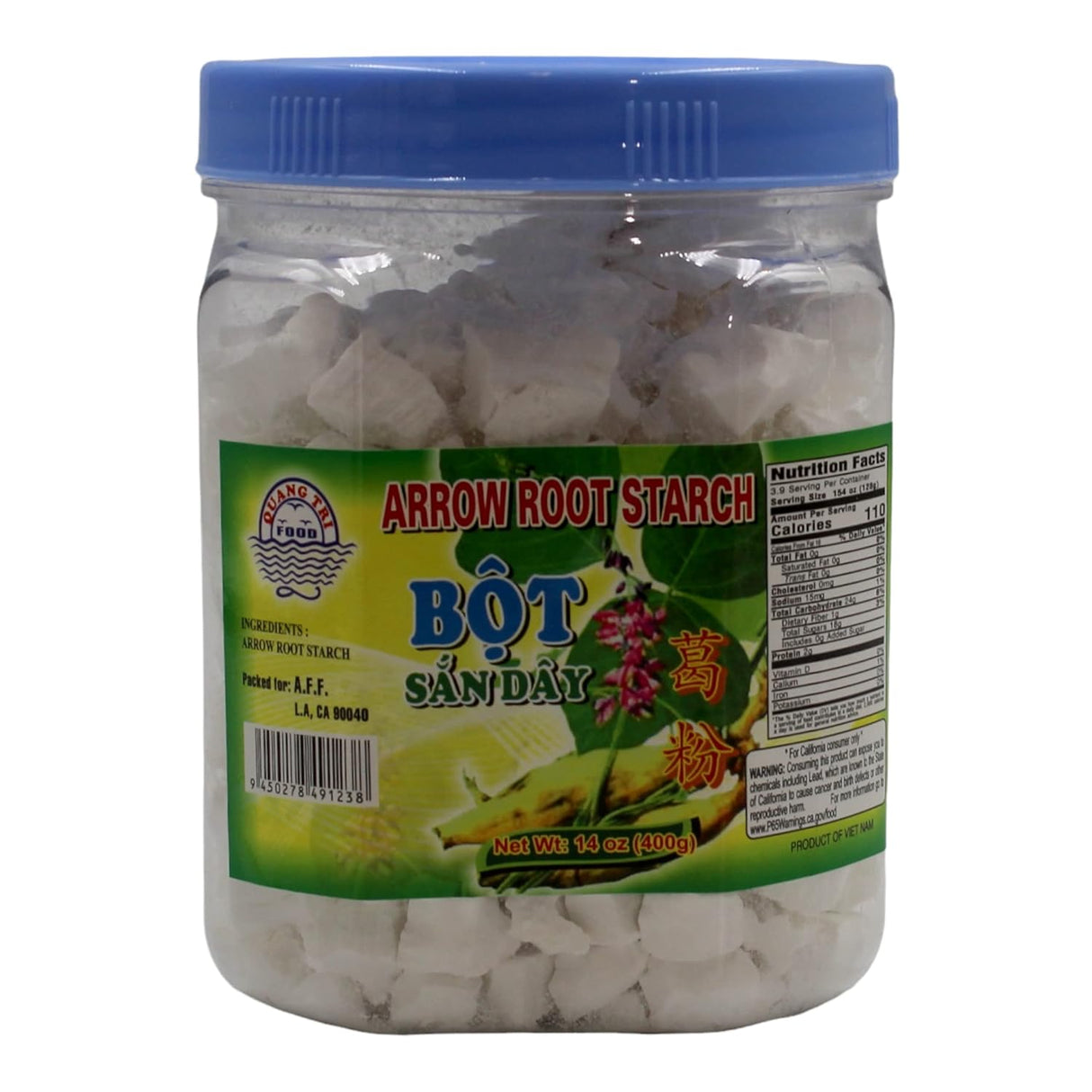 Arrowroot starch 16oz - check 14oz hay 16oz