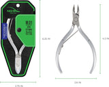 NGHIA Stainless Steel Nail Nipper - M-01, Precision Acrylic Nipper with Grey Plated Jaw, Curve Handle, and Single Spring