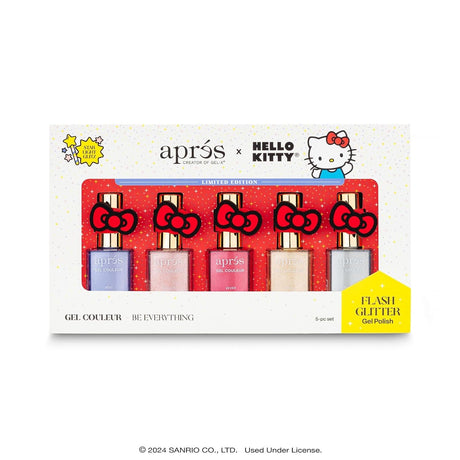 APRÉS x Hello Kitty® Flash Glitter Gel Color Nail Polish, Set of 5 10ml
