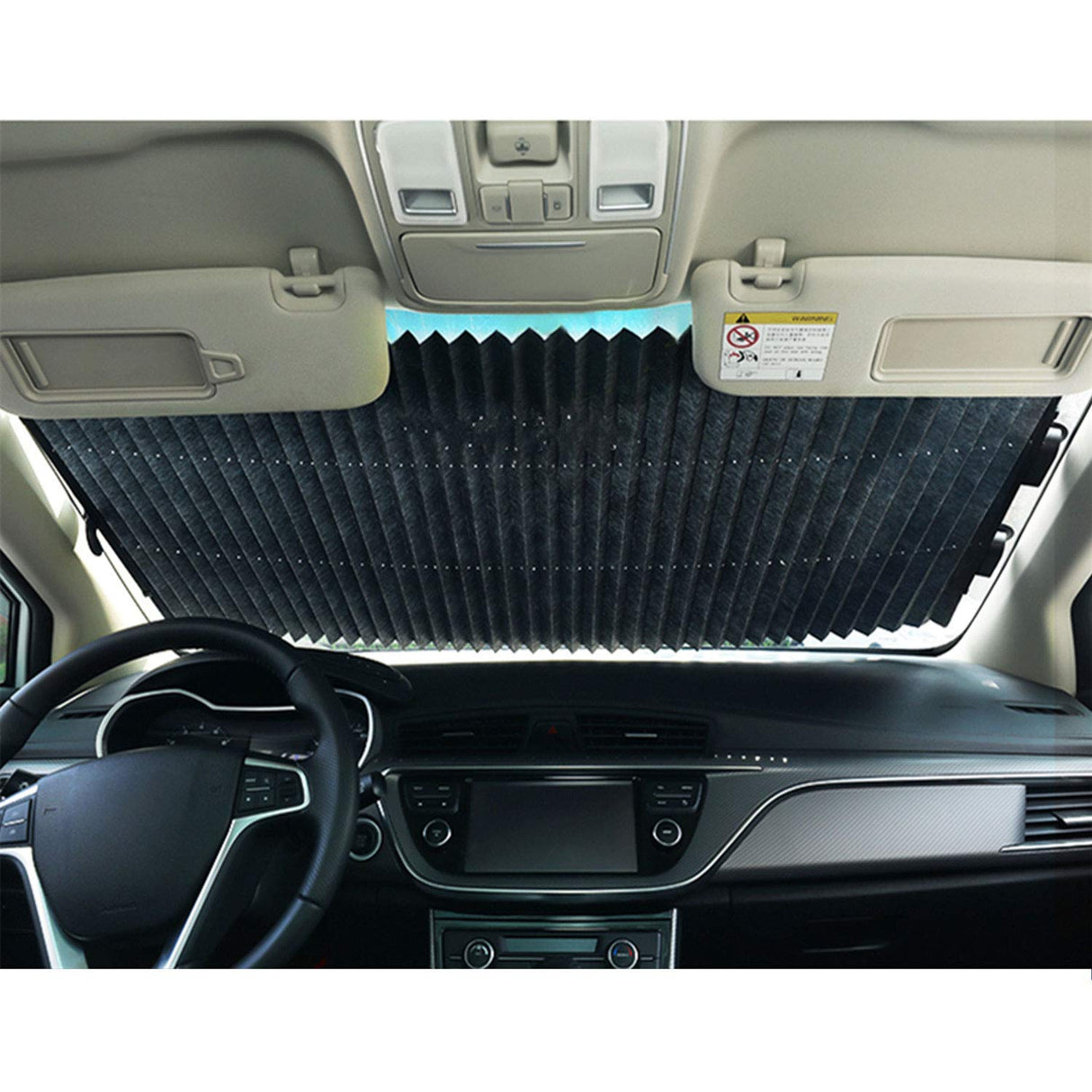 Retractable Windshield Sun Shade for Car, UV Rays to Keep Your Vehicle Cool, Auto Sunshade Fits Front Window of Various Models