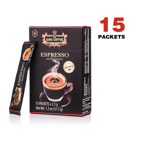 King Coffee Espresso, Vietnamese Instant Coffee Arabica, Medium Dark Roast, Trung Nguyen G7 Vietnamese Coffee Drip Gift Set, Vinacafe Nguyen Cafe, 15 Packets x 2.5g, Pack of 1