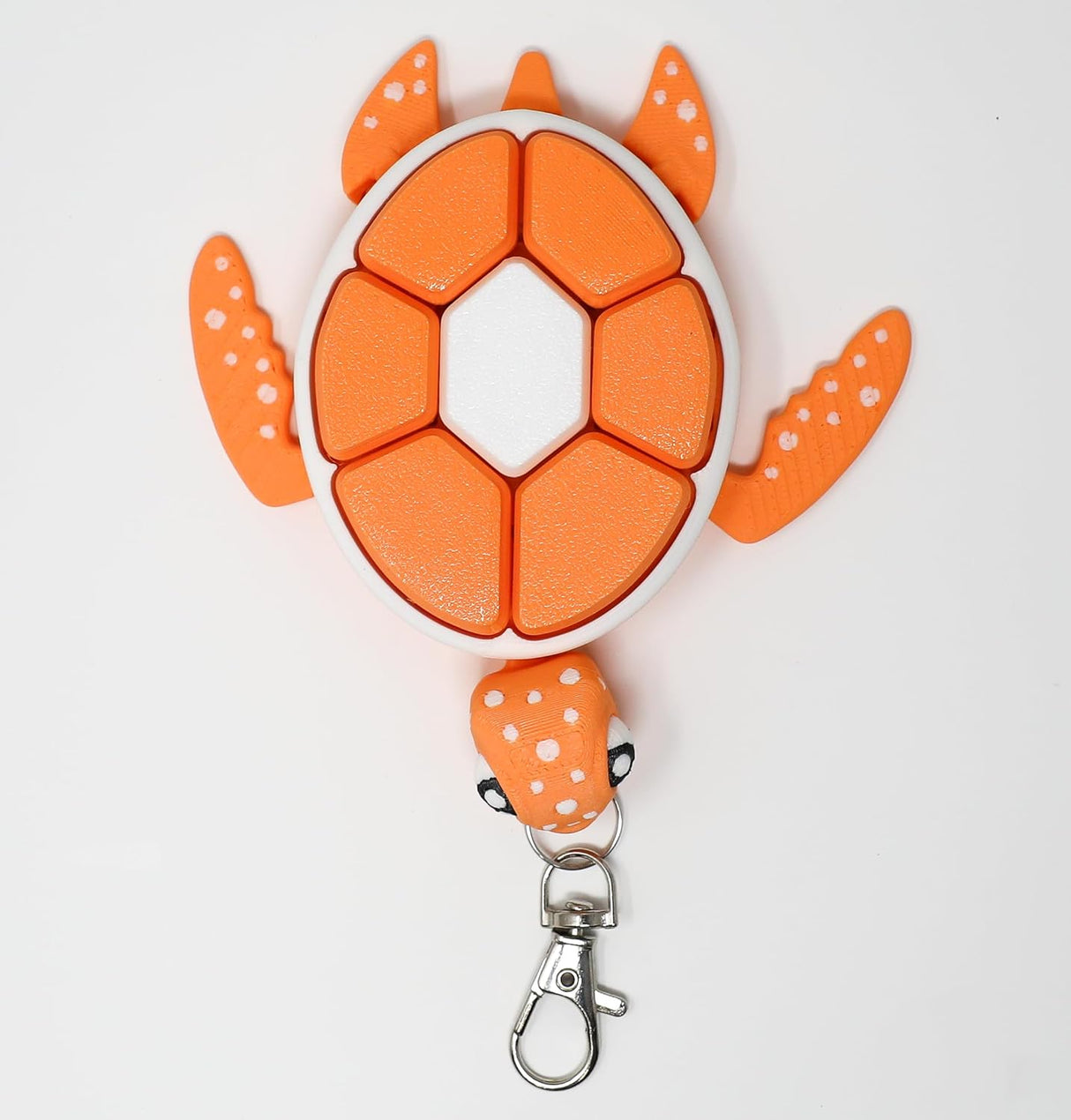 Fruit Turtle Fidget Clicker Keychain 3D Printed - Sensory Stress Relief Toy for Autism, ADHD, Anxiety, and Fidgeting (Orange Turtle)