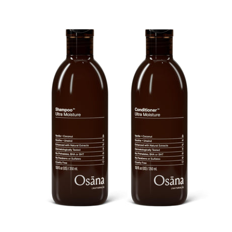 Osana Shampoo + Conditioner Set, Shea Butter & Coconut Oil for Normal-Dry Hair Types, Balance Moisture and add Shine, Jasmine & Rose Water Scent - 11.8oz Each