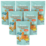 Amara Smoothie Melts - Mango Carrot - Baby Snacks Made With Fruits and Vegetables - Healthy Toddler Snacks For Your Kids Lunch Box - Organic Plant Based Yogurt Melts - 6 Resealable Bags