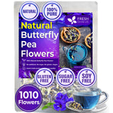 Premium 1010+ Butterfly Pea Flowers, 100% Natural & Pure from Whole Butterfly Pea Flowers Leaves, Wildcrafted, Blue Pea Flowers Tea, Butterfly Pea Flowers Loose Leaf Herbal Tea, No Gluten, Vegan