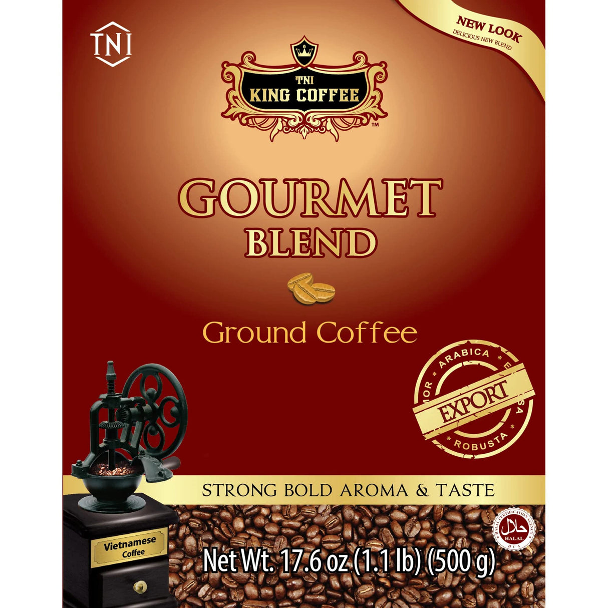 King Coffee Gourmet Blend Premium, Vietnamese Ground Coffee 500g (17.6 oz)