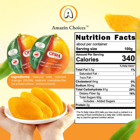 Amazin Choices Dried Tree-Ripened Mangoes - 7.05oz