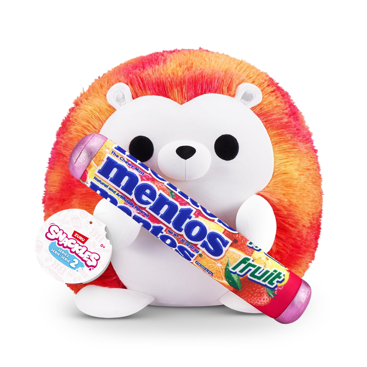 Snackles Series 2 Hedgehog & Mentos 8 Inch Plush by ZURU, Ultra Soft Plush, Collectible Plush with Real Licensed Brands, Stuffed Animal, Giftable