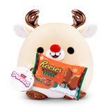 Snackles Christmas Reindeer & Reeses Peanut Butter 14 Inch Plush by ZURU, Ultra Soft Plush, Collectible Plush with Real Licensed Brands, Stuffed Animal, Giftable, Holiday