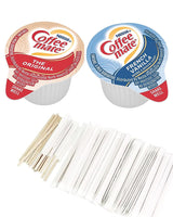 Coffee-Mate Creamer Singles Variety Pack, 44 Counts Coffee Mate and 44 Coffee Stirrers