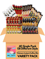 Vietnam Instant Coffee Mix Variety Packet - 44 Single Pack of 09 Different Flavor Assortment