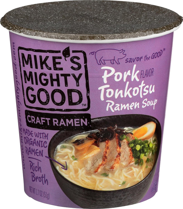 MIKES MIGHTY GOOD Organic Tonkotsu Ramen Cup, pork, 1.7 Oz