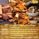 120 Bags Premium Turmeric Ginger Cinnamon Tea, Improve Digestion, Support Brain, Weight, Skin and Sleep, Eco-Conscious Tea Bags and Premium Natural Ingredients. Turmeric Ginger Herbal Tea. No Sugar, No Caffeine, No Gluten, Vegan.