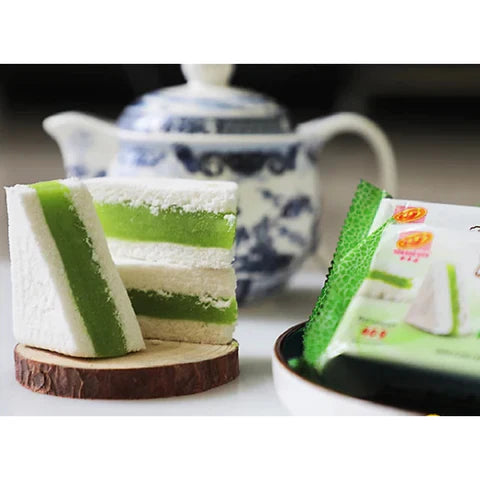 In Tan Hue Vien Snow Flake Cake - Mung bean - Pandan, 400G, 4 packs