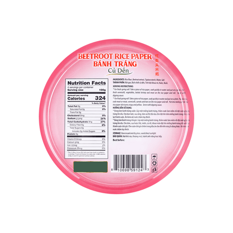 Ao Ba Ba Brand Beetroot Rice Paper 22cm 14.1 oz Great for Spring Roll