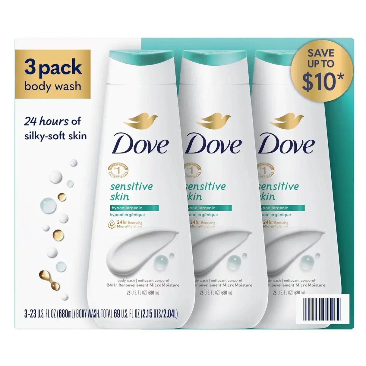 Dove Nourishing Body Wash, 23 Fluid Ounce (Pack of 3)