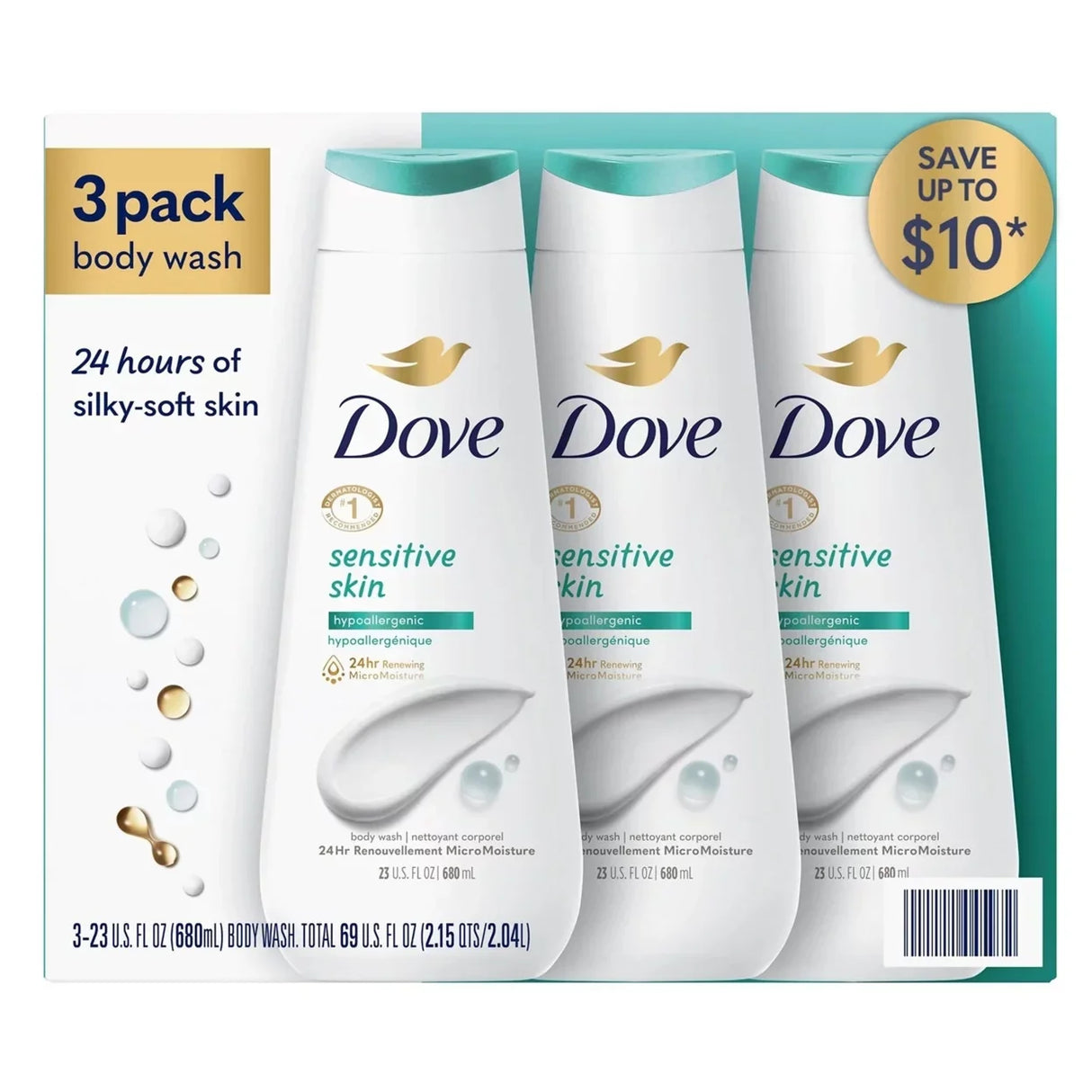 Dove Nourishing Body Wash, 23 Fluid Ounce (Pack of 3)