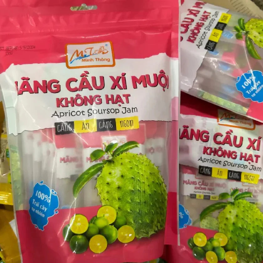 Dried Soursop Fruit Snacks (Mãng Cầu Xí Muội) - 500gr