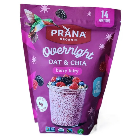 Prana Organic Overnight Oat & Chia Mix, 6g Fiber, Net wt 28 oz (794g)