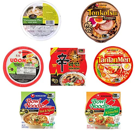 Asian Instant Ramen | Most Popular Choice Variety Bundle - Pack of 7 - Pinsot