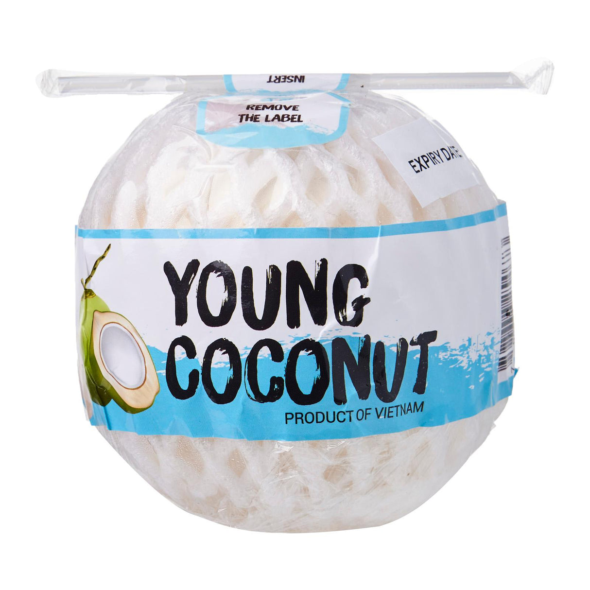 Young Fresh Coconut with Straw Pack of 1