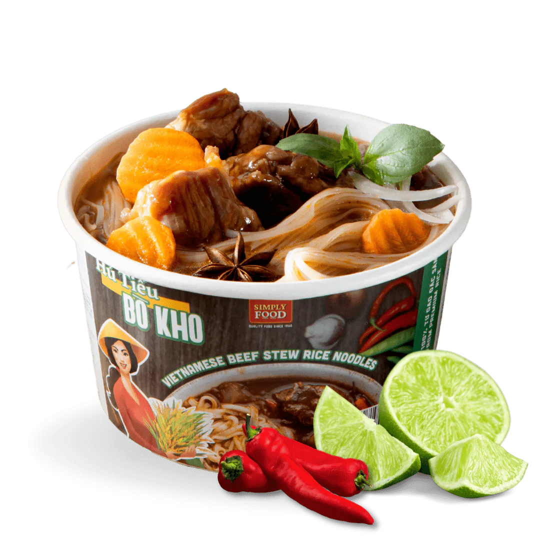 Beef Stew Rice Noodles (Hu Tie Bo Kho) 55g each/ 9 Bowls - Pinsot