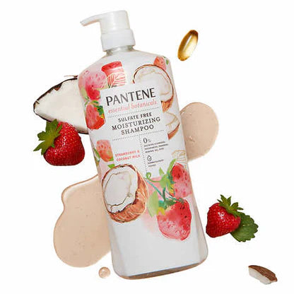 Pantene Essential Botanicals Strawberry and Coconut - Shampoo and Conditioner 38.2 Fl Oz (Pack of 2)