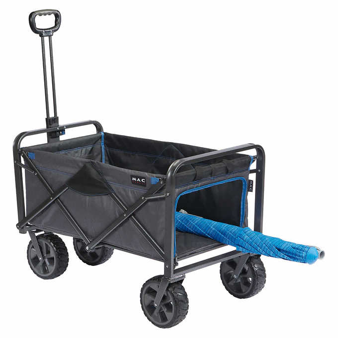 Collapsible Foldable Wagon, Beach Cart Large Capacity, Heavy Duty Folding Wagon Portable, Collapsible Wagon for Sports, Shopping, Camping, 35.5" x 22.25" x 30.75"