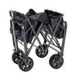 Collapsible Foldable Wagon, Beach Cart Large Capacity, Heavy Duty Folding Wagon Portable, Collapsible Wagon for Sports, Shopping, Camping, 35.5" x 22.25" x 30.75"