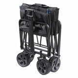 Collapsible Foldable Wagon, Beach Cart Large Capacity, Heavy Duty Folding Wagon Portable, Collapsible Wagon for Sports, Shopping, Camping, 35.5" x 22.25" x 30.75"