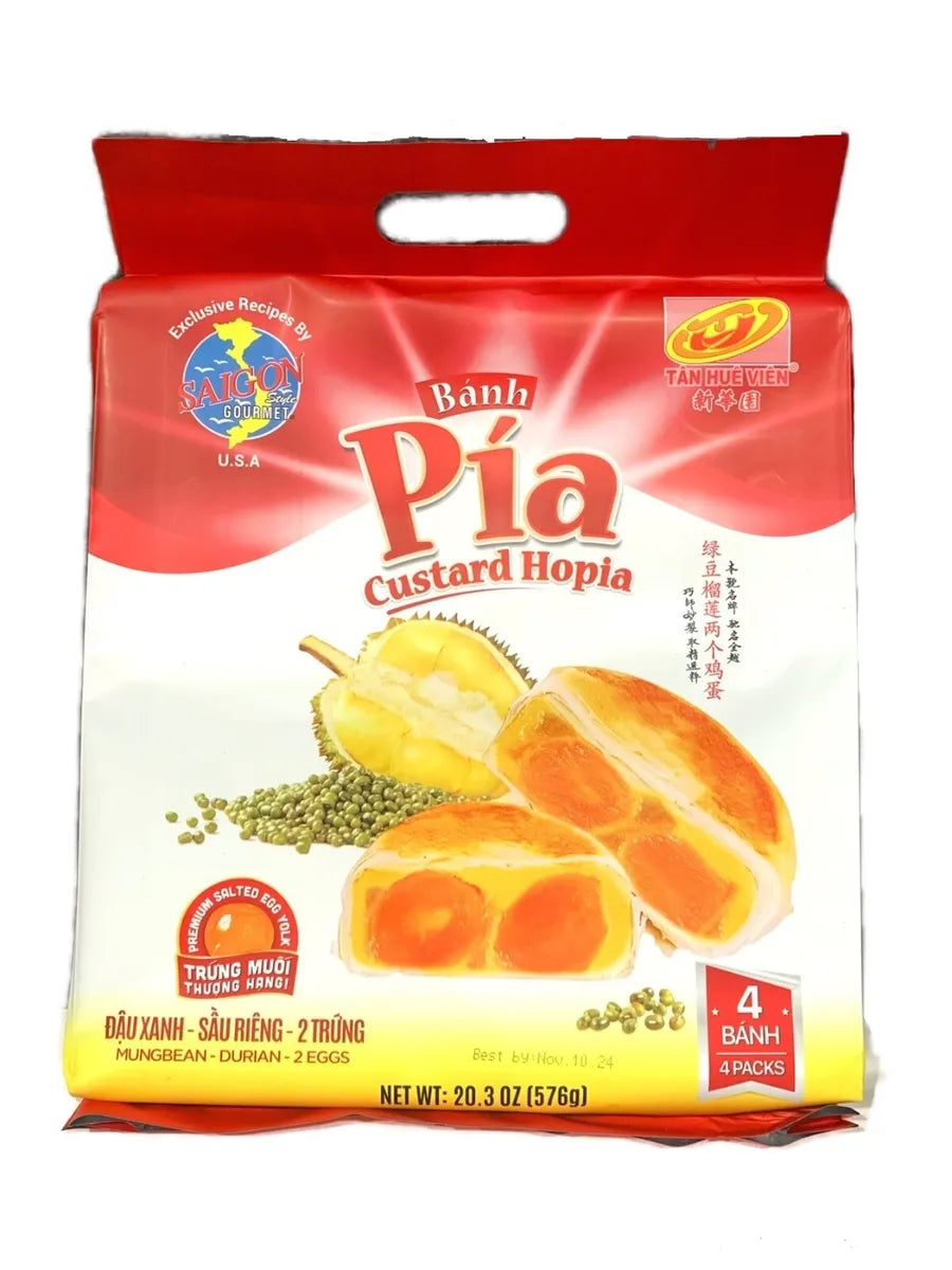 Tan Hue Vien Custard Hopia Cake with 2 Salted Egg Yolk Mung Bean and Durian Flavor