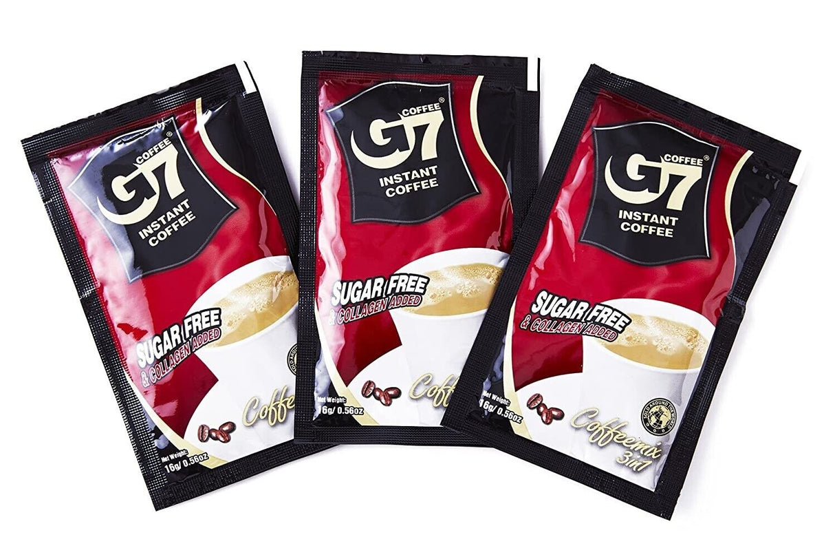 Trung Nguyen G7 Instant Coffee Sugar Free + Collagen, 22 Sachets X 16g