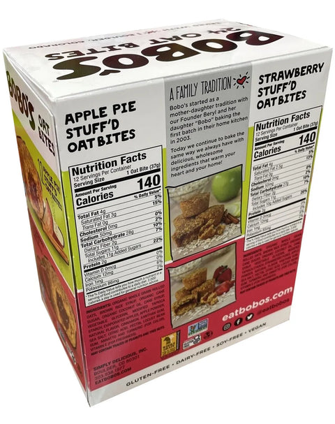 Bobo's Oat Bites Variety Pack Stuff'd Apple Pie/Strawberry 1.3 Oz Each (24 Count)