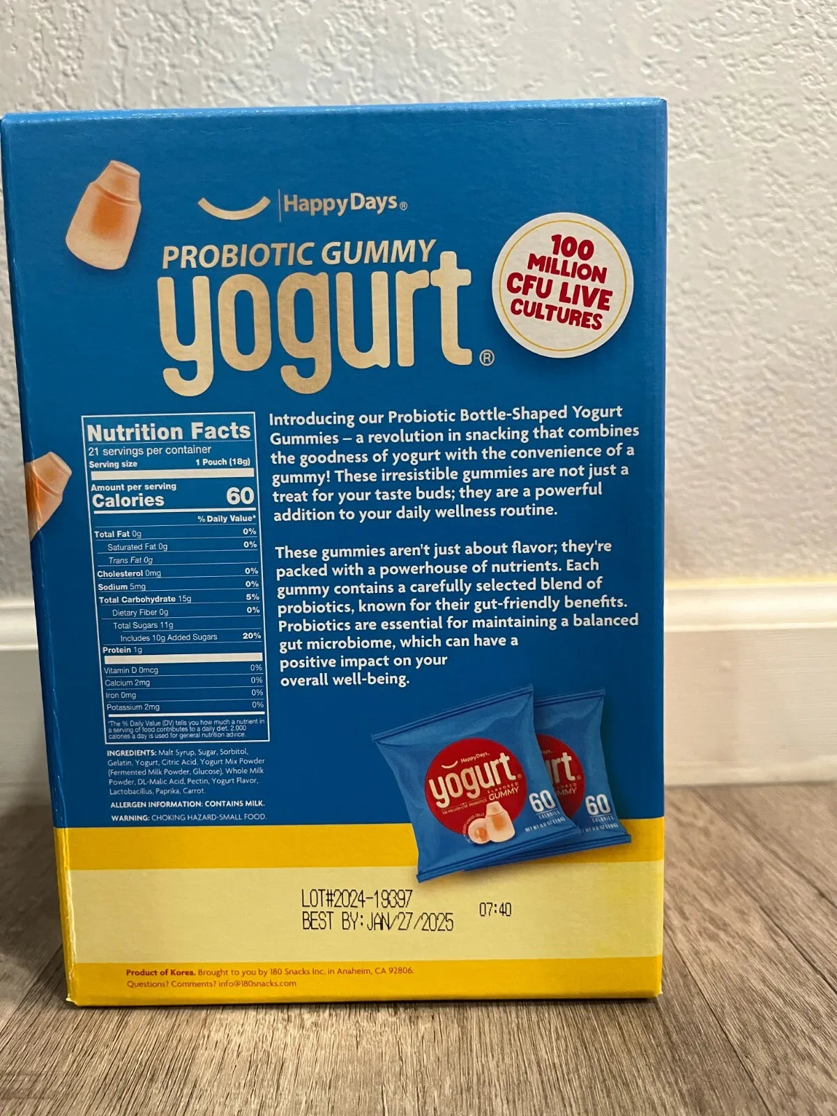 Probiotics Yogurt Gummy 21 pouches 13.29 oz