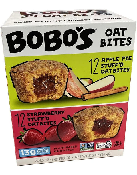 Bobo's Oat Bites Variety Pack Stuff'd Apple Pie/Strawberry 1.3 Oz Each (24 Count)