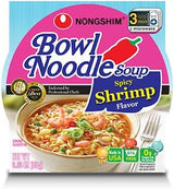 Nongshim Bowl Instant Noodle Soup Assorted Bundle Sampler | 6 Flavors: Shin Bowl, Lobster, Spicy Shrimp, Spicy Kimchi, Spicy Chicken, Hot & Spicy (6 - Pack)