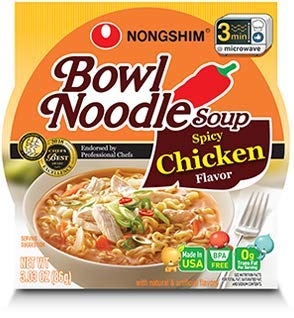 Nongshim Bowl Instant Noodle Soup Assorted Bundle Sampler | 6 Flavors: Shin Bowl, Lobster, Spicy Shrimp, Spicy Kimchi, Spicy Chicken, Hot & Spicy (6 - Pack)