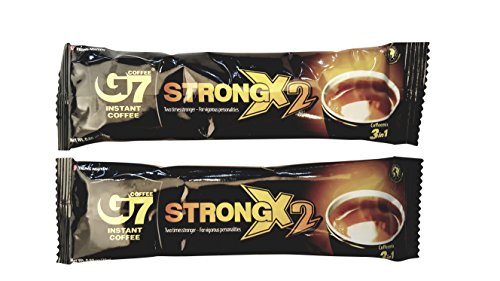 Trung Nguyen — G7 Strong X2 3 in 1 Instant Coffee — Roasted Ground Coffee Blend w/Non-dairy Creamer and Sugar — Strong and Bold — Instant Vietnamese Coffee (24 Single Serve Packets)